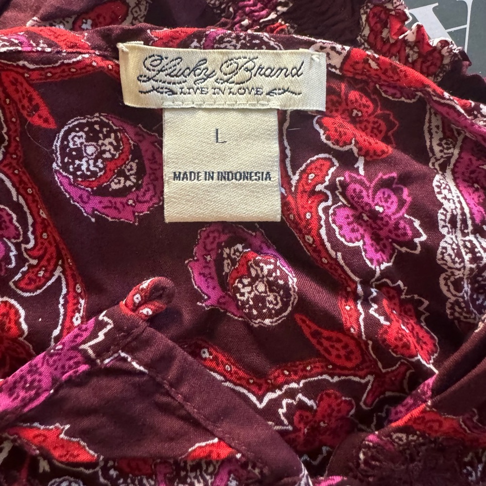 Lucky Brand Size Large Blouse